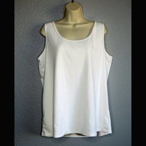 Women's Plus Size White Top Shirt Layering Tank 3X